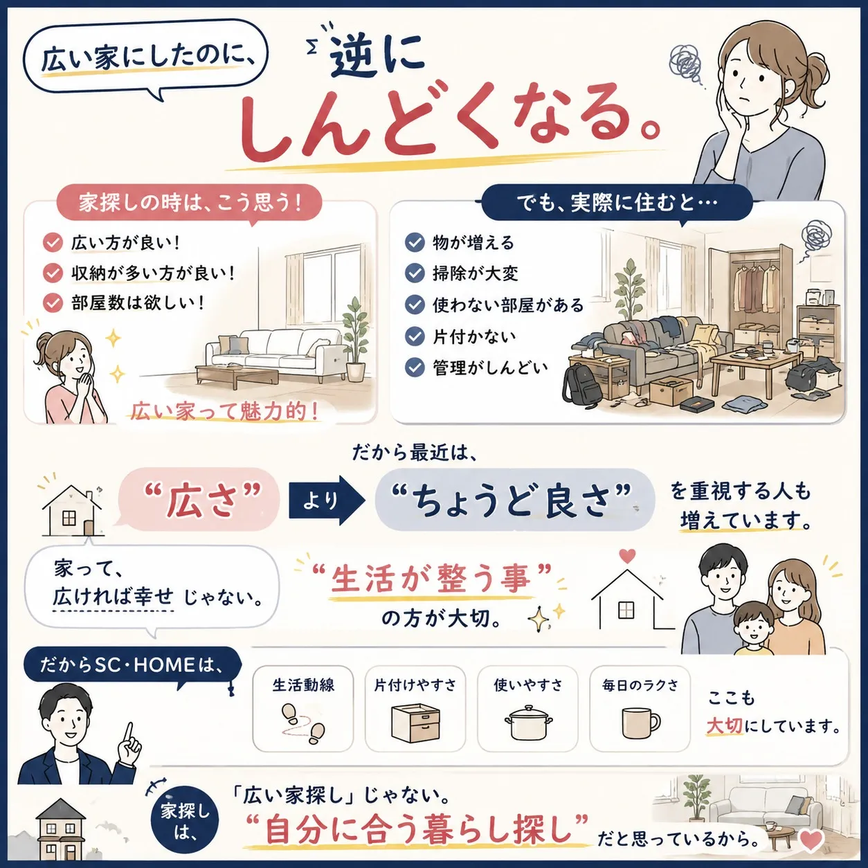 「広い家にしたのに、
