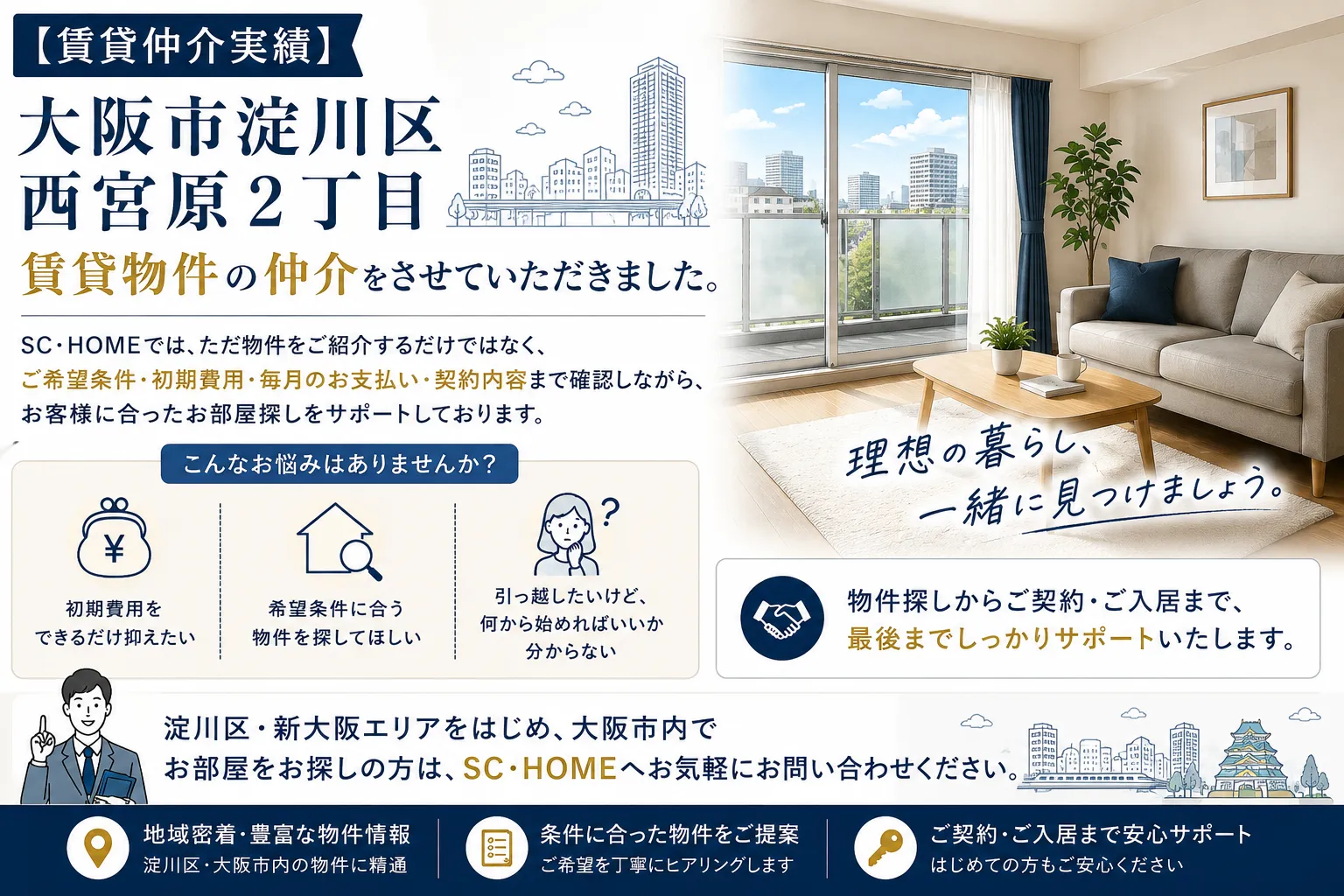 【賃貸仲介実績】<br>大阪市淀川区西宮原2丁目